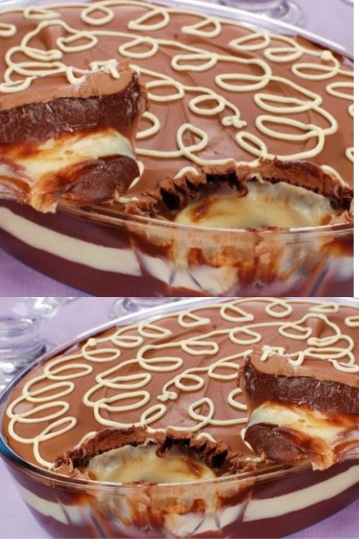 Receita de Mousse de Chocolate com Recheio Cremoso e Cobertura de Chocolate Branco